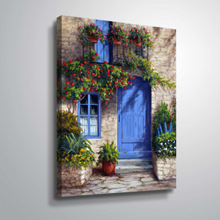 LARK MANOR™ Provence Blue Door by Barbara Felisky Graphic Art on Canvas
