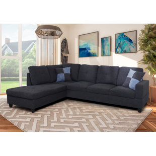 AINE HOME 103" Wide Left Hand Facing Sofa & Chaise with Ottoman