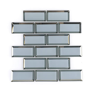 HAORE HOME 2" x 6" Glass Brick Joint Mosaic Wall & Floor Tile