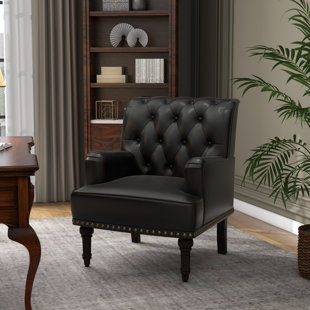 WILLISTON FORGE Boney Vegan Faux Leather Accent Chair