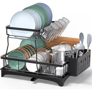 COOSEON Stainless Steel Two Tier Dish Rack