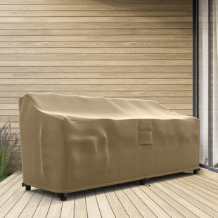 ARLMONT & CO. Hyslop Heavy-Duty Wide Patio Sofa Cover – Weatherproof, Water-Resistant PVC, Adjustable Fit with Click-Close Straps & Air Vents