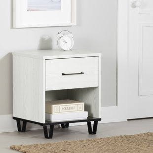 SAND & STABLE™ BABY & KIDS Arlen 1-Drawer Nightstand Weathered Oak and Matte Black