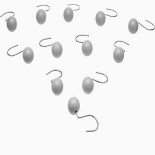 DANIELS BATH Plastic Rust Resistant Shower Curtain Hook (Set of 12)