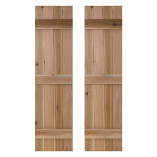 DOGBERRY COLLECTIONS 14'' Board & Batten Shutters (Set of 2)