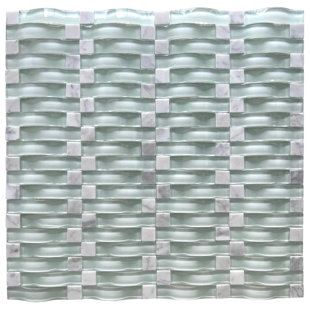 NOVOTILESTUDIO Frascati 2" x 0.6" Glass & Marble Basketweave Mosaic Wall Tile