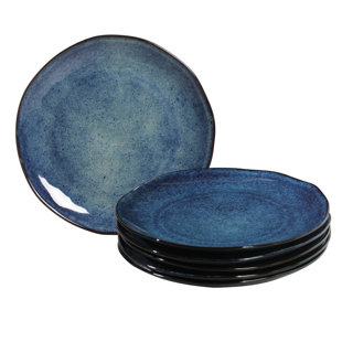 PORTO BRASIL Organic Stoneware Denim Dinner Plate, 10.4" (Set Of 6) (Set of 6)