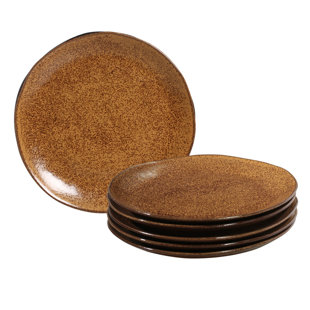 PORTO BRASIL Organic Stoneware Dijon Dinner Plate, 10.4" (Set Of 6) (Set of 6)