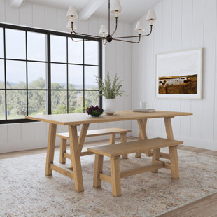 HOME STYLES 3 - Piece Solid Wood Trestle Dining Set