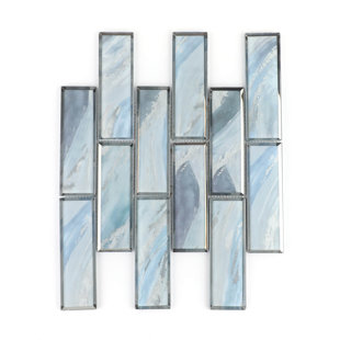 HAORE HOME 2" x 6" Glass Brick Joint Pattern Mosaic Wall Tile