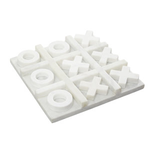 COLE & GREY Marble Tic Tac Toe Decor Game Set