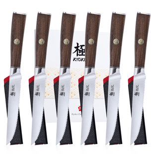 Kyoku Daimyo Series 5 - Inch Japanese 440C Stainless Steel Serrated Steak Knife Set (Set Of 6) (Set of 6)