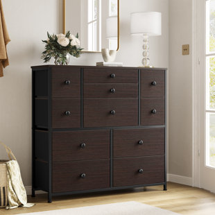EBERN DESIGNS Ojaswi 11 Dresser, Chest of Drawers, With Wooden, Brown Dresser