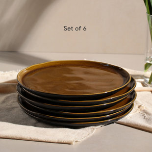 PORTO BRASIL Bio Stoneware Ambar Dinner Plate, 10.8" (Set Of 6)