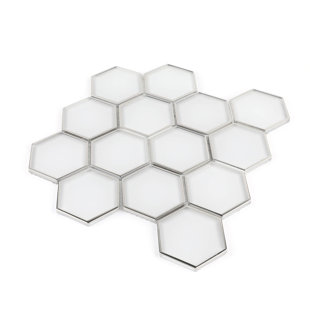 HAORE HOME 3" x 3"Glass Honeycomb Mosaic Wall & Floor Tile