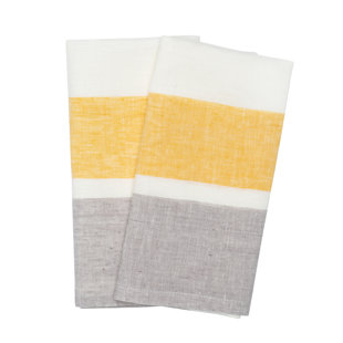 COULEUR NATURE Bold Stripe Cotton Stripe Tea Towel Kitchen Towel (Set of 3)