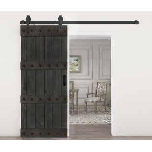 ISLIFE 84'' Solid Wood Paneled Matte with Installation Hardware Kit Barn Door