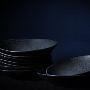 PORTO BRASIL Organic Stoneware Vanadium Soup Plate, Pasta Bowl, Salad Bowl E 20.6 Oz (Set Of 6) (Set of 6)