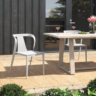 MERCURY ROW® Talon Outdoor Stackable Dining Armchair (Set of 2)