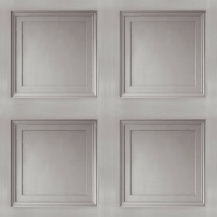 SOPHIE LAURANCE Wood Panel Effect Wallpaper Realistic Square Panelling Flat Finish 3D Grey Wallpaper - Paste The Wall Wallpaper For Feature Wall - Designer Thick Solid Heavy Duty Textured Wallpaper
