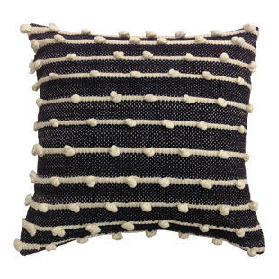 DOVETAIL FURNITURE Appliqued Cotton Reversible Throw Pillow