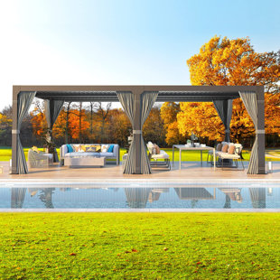 JOYHOUSEY Aluminum Pergola with Canopy