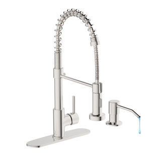 XWSI Pull Down Touch Single Handle Kitchen Faucet with Soap Dispenser