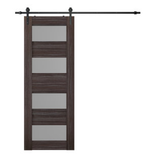 BELLDINNI Della Solid + Manufactured Wood Paneled with Installation Hardware Kit Barn Door