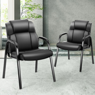 SMUGDESK.COM 23.62" W Stackable Conference Waiting Room Reception Chair with Metal Frame(Set of 2) (Set of 2)