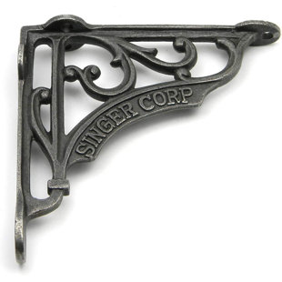 B&M 2 Piece Square Metal Bracket Shelf with Adjustable Shelves (Set of 2)