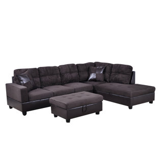 EBERN DESIGNS Bearrow 103.5" Wide Modular Sofa & Chaise with Ottoman