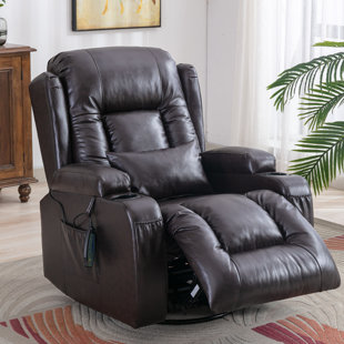 HOKKU DESIGNS Ashwanth Swivel Rocker with Massage and Heat Manual Rocking Glider for Nursery, Pillow Included