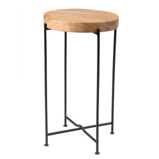 MILLWOOD PINES Konradin Solid Wood Top End Table