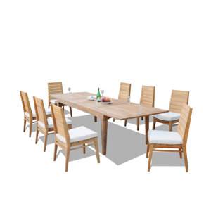 TEAK SMITH 12 - Person Rectangle Teak Outdoor Dining Set