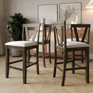 RED BARREL STUDIO® V-Style Back Counter Height Chair (Set of 4)