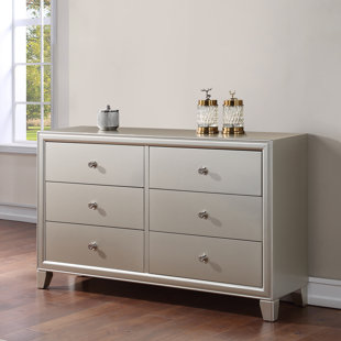 STEVE SILVER FURNITURE 6 Drawer 58" W Double Dresser