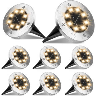 PLANET NETWORK 5.12'' Solar Powered Integrated LED Outdoor Floor Lamp (Set of 8)