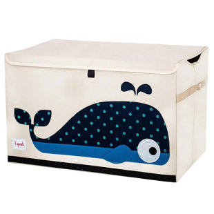 3 Sprouts Collapsible Toy Chest Storage Bin Playroom, Whale