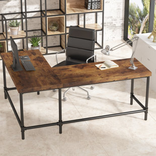 WILLISTON FORGE Tutuala L-Shaped Metal Base Executive Desk