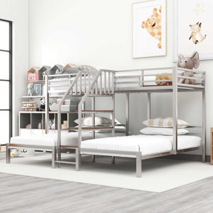 Medrick Twin Standard Bunk Bed with Shelves by Mason & Marbles