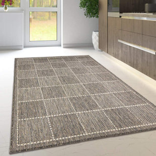 WORLD MENAGERIE Grunin Machine Woven Grey Indoor / Outdoor Rug