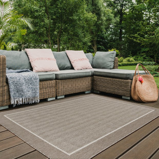 BRAYDEN STUDIO Aima Chevron Indoor / Outdoor Area Rug