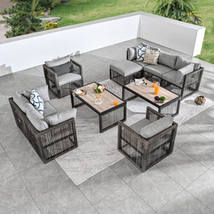 FESTIVAL DEPOT 7 - Person Outdoor Seating Group with Cushions