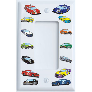PRESTO CHANGO DECOR Stock Race Car 1-Gang Rocker Wall Plate