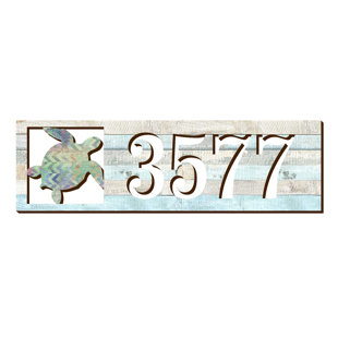 AMONOGRAM ART UNLIMITED Sea Turtle 1-Line Address Sign