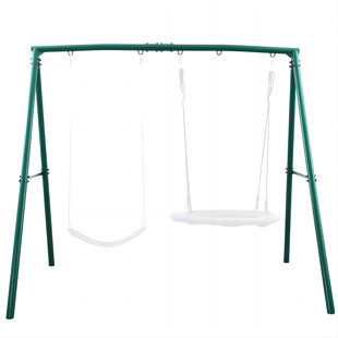 KLO KICK 440lbs Extra Large Metal Swing Frame with 5 Hanging Hooks, Heavy Duty A-Frame Swing Stand