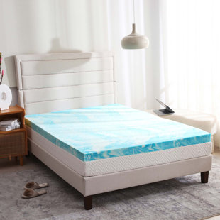 ALWYN HOME Ventilated Gel Swirl Memory Foam Mattress Topper - Multiple Profile Heights