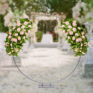 YINXIER 78.74'' W x 7.87'' D Metal Arbor in Silver