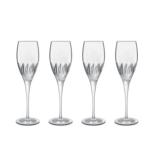 Luigi Bormioli Diamante Champagne/Prosecco Glasses, 220ml (Set of 4)
