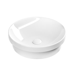 WS Bath Collections Fly 16.9'' Glossy White Ceramic Circular Drop-in Bathroom Sink